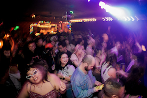 A nightclub photo of a full crowd at the Elbo Room, Oakland during Sailor Rave K-pop Edition